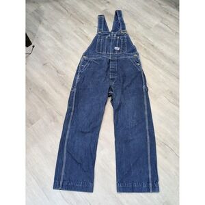 Vintage Big Smith Overalls Mens 36x28 Blue Denim Bib Workwear USA 90s Pockets